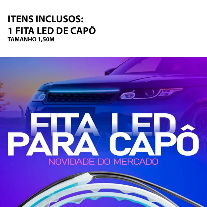 Fita de LED DRL para Capô com Controle Wireless - Visual Moderno e Funcional